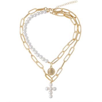 Двойное ожерелье - С крестом