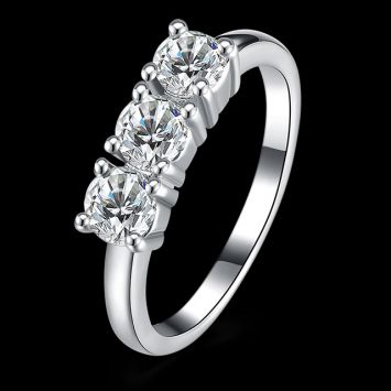Женское кольцо - Тройной камень