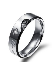 Стальное кольцо - Половинка сердца